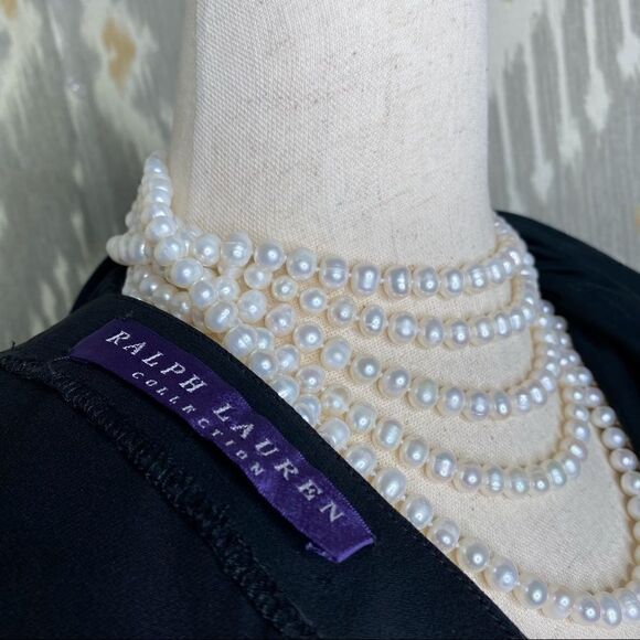 Ralph Lauren Vintage 2000 Collection Black Crepe Ruffle Bow Hem Tulip Skirt - Picture 2 of 16